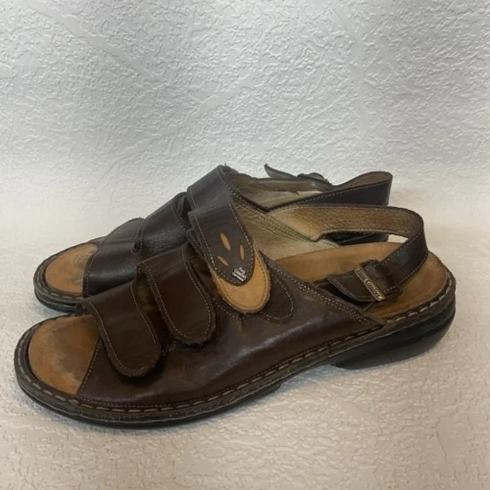 Finn Comfort Brown Sylt Leather Slingback Sandals Women 42/US11‎ Germany Leather